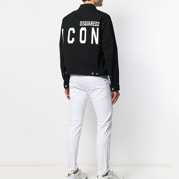 Áo Khoác Bò Dsquared2 Icon Logo Denim Jacket Màu Đen Size S - Thời trang - Vua Hàng Hiệu