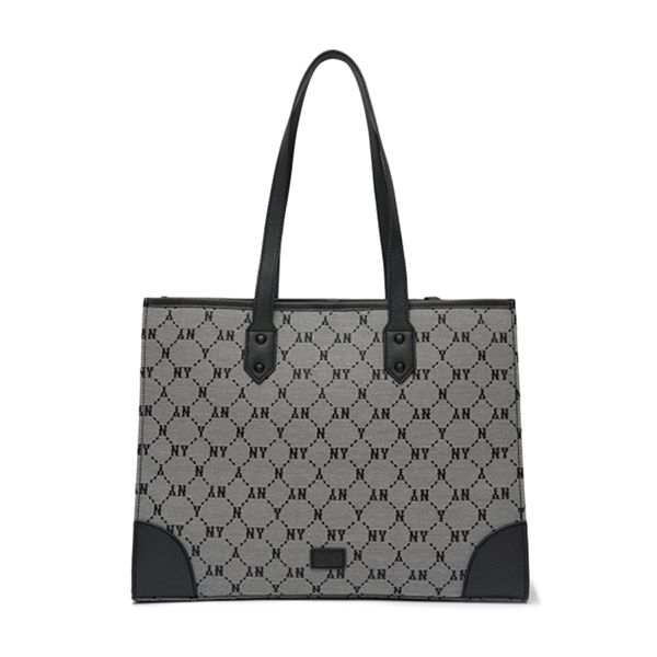 Túi Xách MLB Monogram Diamond Jacquard Shopper Bag New York Yankees 3AORL021N-50GRS Màu Xám - Túi xách - Vua Hàng Hiệu