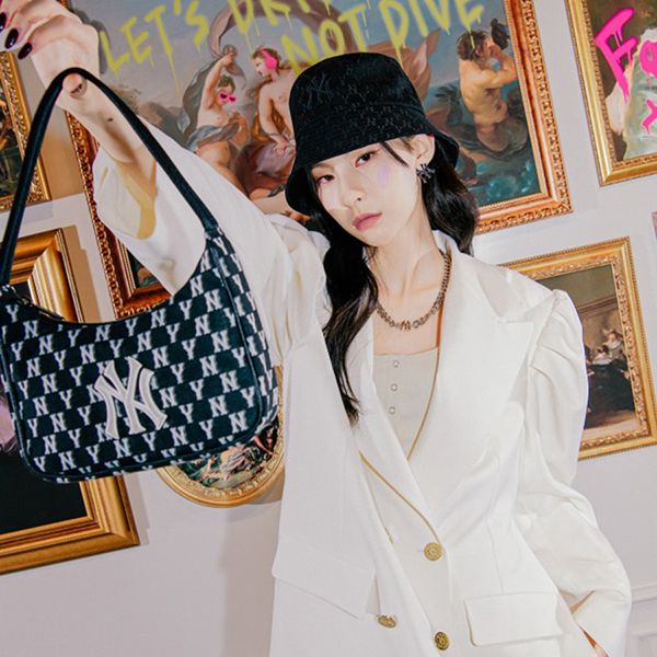 Túi Xách MLB Monogram Jacquard Hobo New York Yankees 3ABQS011N-50BKS Màu Đen - Túi xách - Vua Hàng Hiệu