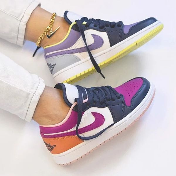Giày Thể Thao Nike Air Jordan 1 Low Mismatched - Purple Magenta DJ4342-400 Size 38.5 - Giày - Vua Hàng Hiệu