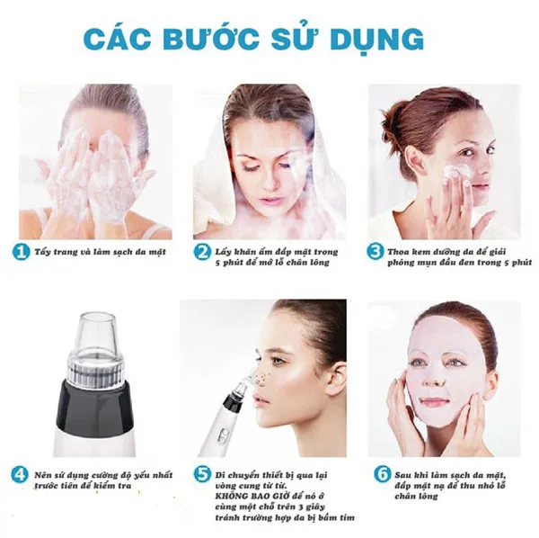 6 bước sử dụng máy hút mụn tại nhà đơn giản và không tổn thương da