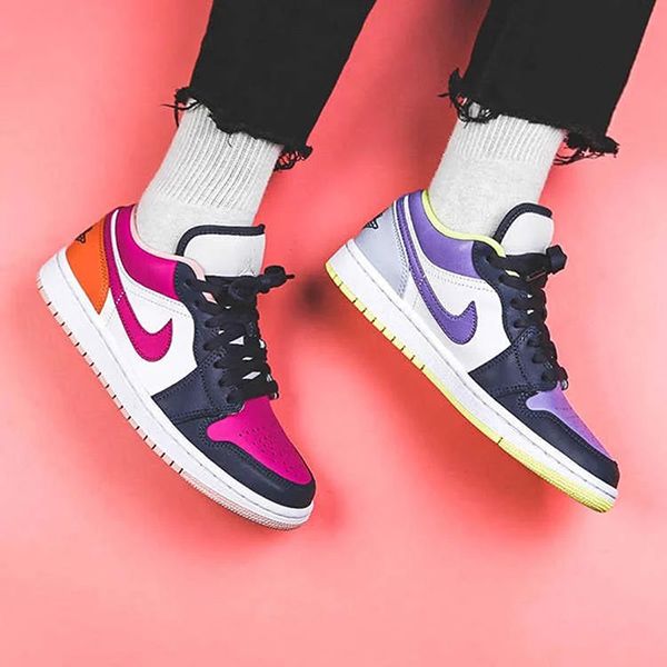 Giày Thể Thao Nike Air Jordan 1 Low Mismatched - Purple Magenta DJ4342-400 Size 38.5 - Giày - Vua Hàng Hiệu