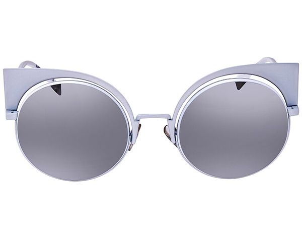 Kính Mát Fendi Eyeshine Grey Silver Mirror Cat Eye Ladies Sunglasses FF 0177/S DMV53SS Màu Xám - Kính mắt - Vua Hàng Hiệu