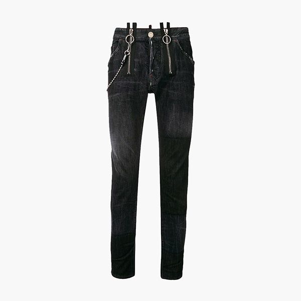 Quần Bò Dsquared2 Double Zipper Chain Cool Guy Jeans Màu Đen - Thời trang - Vua Hàng Hiệu