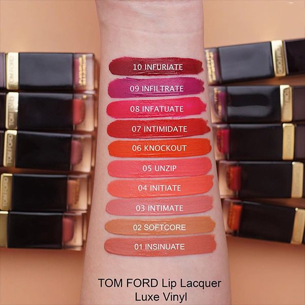Son Tom Ford Lip Lacquer Infuriate 10 Vinyl Màu Đỏ Tím - Son Môi - Vua Hàng Hiệu