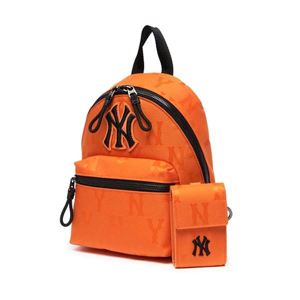 Balo MLB Monogram Nylon Jacquard Mini Backpack New York Yankees 3ABKS011N-50ORS - Túi xách - Vua Hàng Hiệu