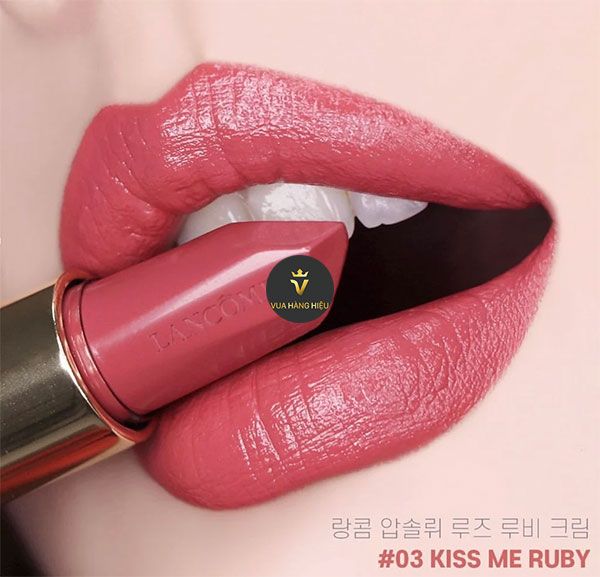 Son Lancôme L'absolu Rouge Ruby Cream Limited Edition 03 Kiss Me Ruby Màu Hồng Đất Vỏ Đỏ - Son Môi - Vua Hàng Hiệu