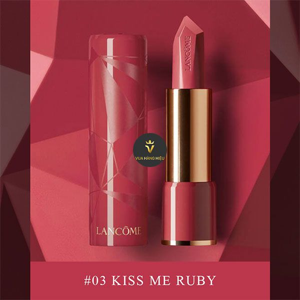 Son Lancôme L'absolu Rouge Ruby Cream Limited Edition 03 Kiss Me Ruby Màu Hồng Đất Vỏ Đỏ - Son Môi - Vua Hàng Hiệu