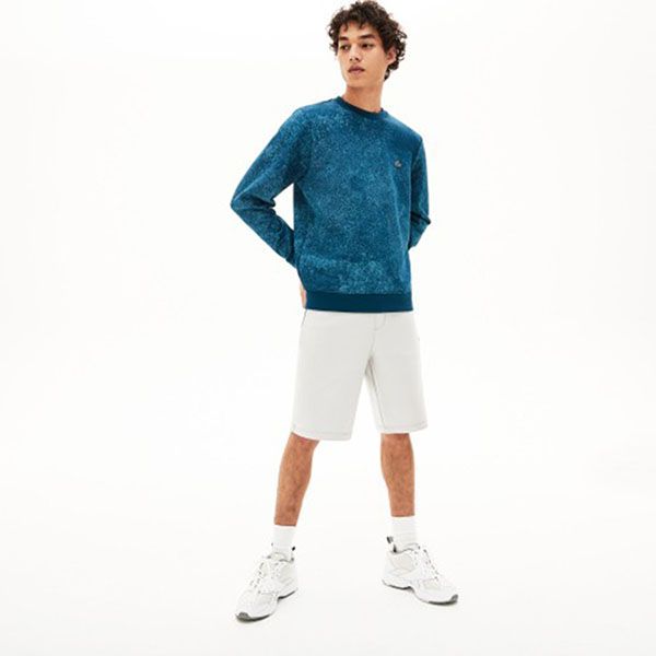 Áo Len Men's Lacoste Motion Printed Paint Speck Crew Neck Sweatshirt Màu Xanh Blue Size L - Thời trang - Vua Hàng Hiệu