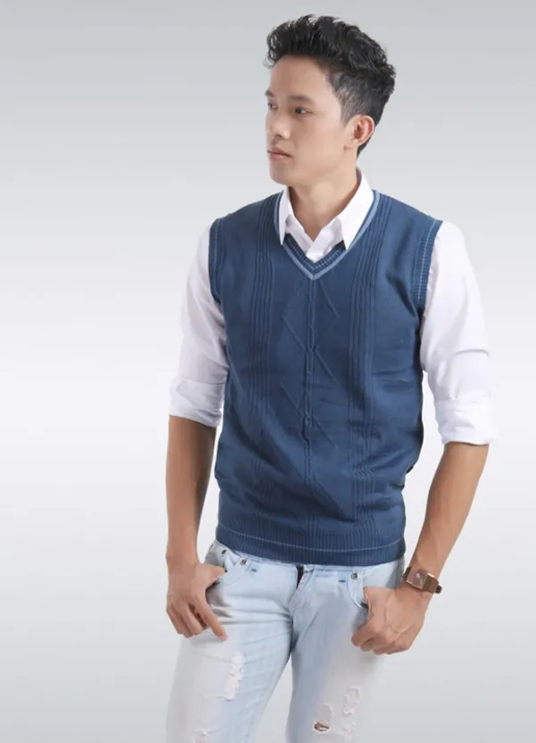 Top 9 áo len cổ V nam mặc mùa thu đông đẹp và ấm