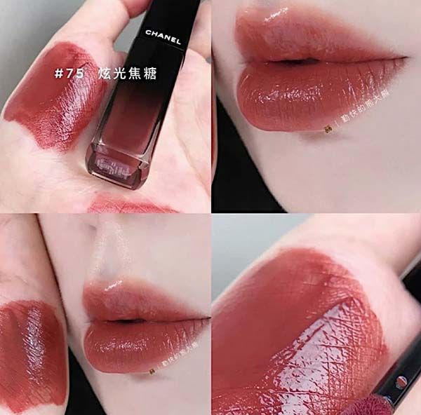 Son Kem Chanel Rouge Allure Laque 75 Fidelite Màu Đỏ Nâu - Son Môi - Vua Hàng Hiệu