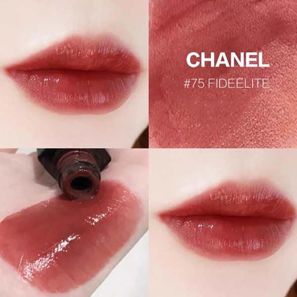 Son Kem Chanel Rouge Allure Laque 75 Fidelite Màu Đỏ Nâu - Son Môi - Vua Hàng Hiệu