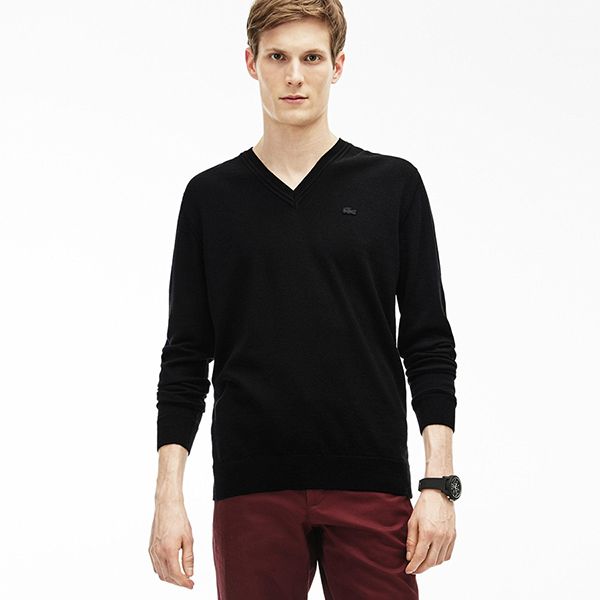 Áo Len Lacoste Men's V-Neck Wool Jersey Sweater Màu Đen Size XS - Thời trang - Vua Hàng Hiệu