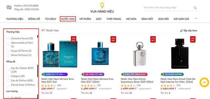 Cách sử dụng mã giảm giá 50K - 100K -150K trên Vua Hàng Hiệu