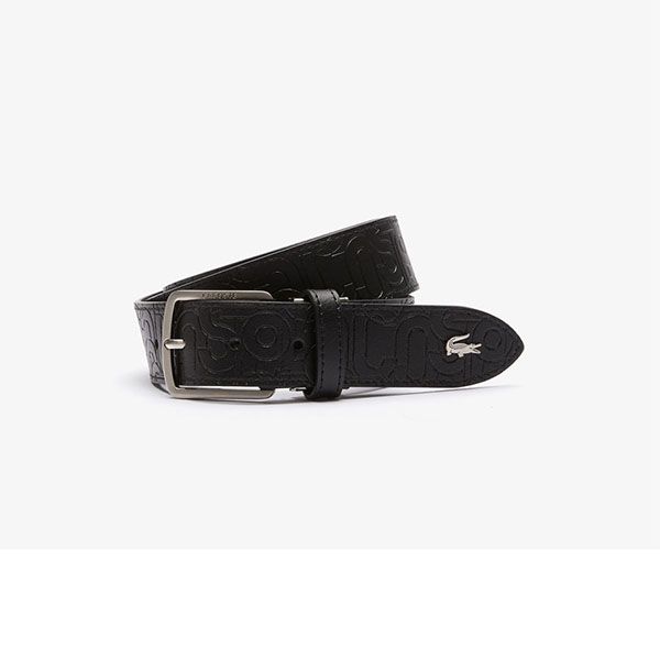 Thắt Lưng Lacoste Men's Embossed Leather Tongue Buckle REF RC4040 H99 Size 100 - Thắt lưng - Vua Hàng Hiệu