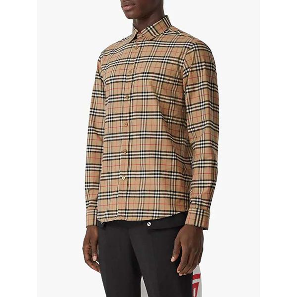 Áo Sơ Mi Burberry Small Scale Check Shirt Màu Nâu Size M - Thời trang - Vua Hàng Hiệu