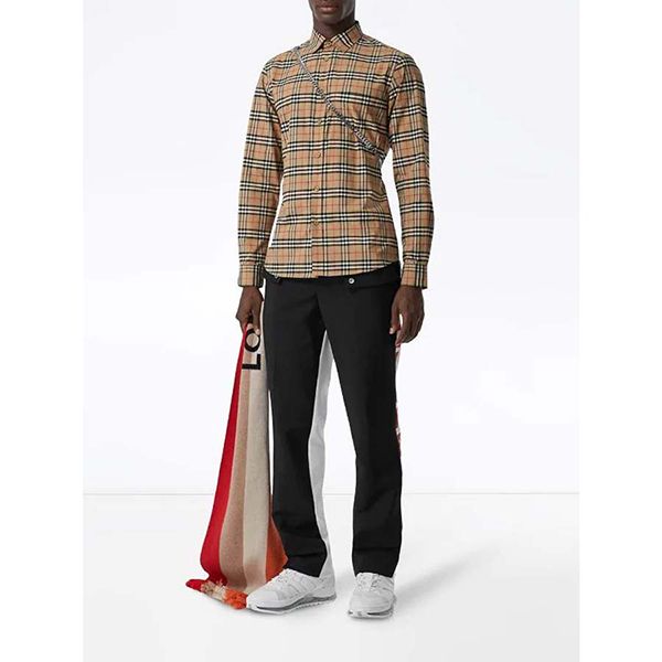 Áo Sơ Mi Burberry Small Scale Check Shirt Màu Nâu Size M - Thời trang - Vua Hàng Hiệu