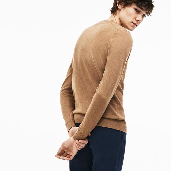 Áo Len Lacoste Men's V-Neck Wool Jersey Sweater AH2987-F4Z Màu Nâu Size S - Thời trang - Vua Hàng Hiệu