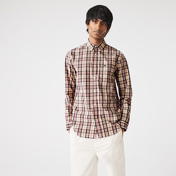 Áo Sơ Mi Dài Tay Lacoste Men’s Regular Fit Check Cotton Poplin Shirt Kẻ Phối Màu Size 40 - Thời trang - Vua Hàng Hiệu