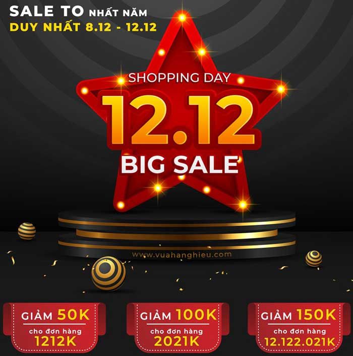 Ngày Hội Siêu Mua Sắm Shopping Day 12.12 Trên Vua Hàng Hiệu: Giảm Giá Toàn Sàn, Tặng Hàng Ngàn Voucher Hấp Dẫn