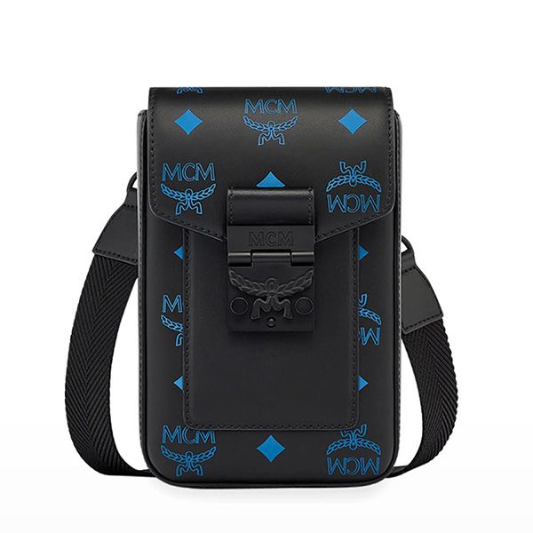 Túi MCM Men's Color Splash Logo Mini Crossbody Bag Màu Đen/Xanh Blue - Túi xách - Vua Hàng Hiệu