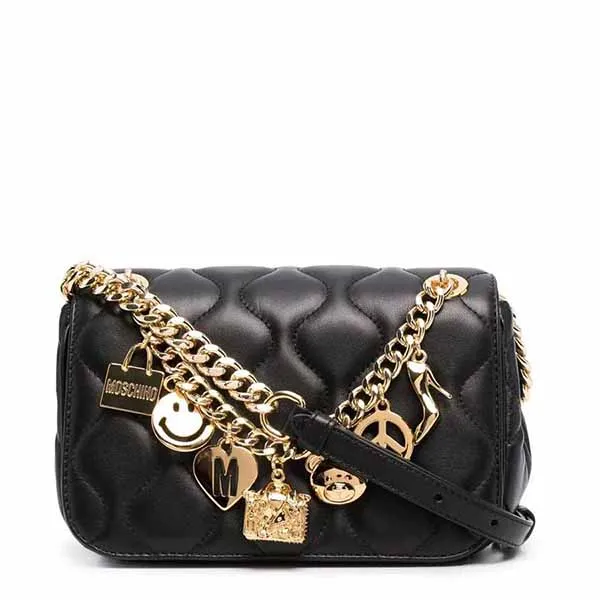 Túi Xách Moschino Charm-Detail Crossbody Bag Màu Đen - Túi xách - Vua Hàng Hiệu