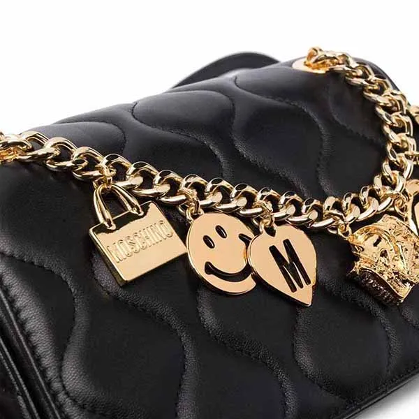 Túi Xách Moschino Charm-Detail Crossbody Bag Màu Đen - Túi xách - Vua Hàng Hiệu