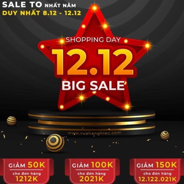 Chỉ còn 1 ngày để nhận Voucher Giảm giá Shopping Day 12.12 trên Vua Hàng Hiệu 1
