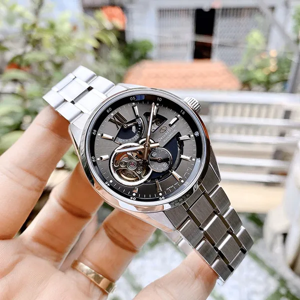 Đồng Hồ Orient Star Semi Skeleton Re-AV0004N00B Màu Bạc Mặt Đen - Đồng hồ - Vua Hàng Hiệu