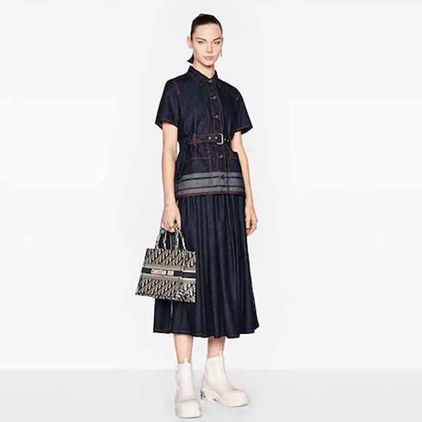 Túi Xách Dior Small Book Tote Blue Toile de Jouy Reverse Embroidery - Túi xách - Vua Hàng Hiệu