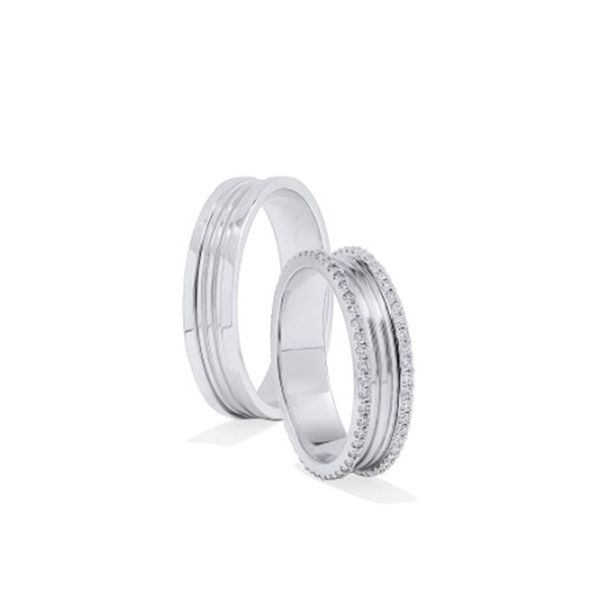 Nhẫn Cưới Phú Quý WD855006 Vàng Trắng - Trang sức - Vua Hàng Hiệu