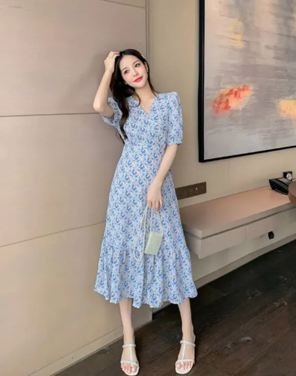 Top 10 mẫu váy hoa nhí dáng dài thướt tha đẹp xuất sắc năm 2025