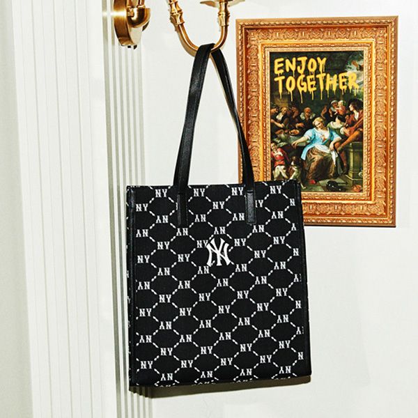 Túi Tote MLB Monogram Diamond Jacquard Tote Bag New York Yankees 3AORM012N-50BKS Màu Đen - Túi xách - Vua Hàng Hiệu