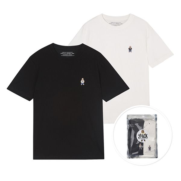 Set 2 Áo Phông WHOAU Steve WHRAD3723U Tshirt Gấu Đen – Trắng Size M - Thời trang - Vua Hàng Hiệu