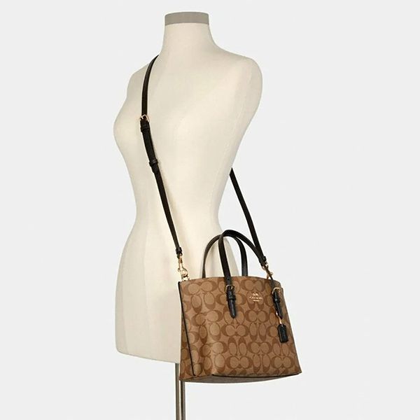 Túi Tote Coach Mollie Tote 25 In Signature Canvas Màu Nâu Be - Túi xách - Vua Hàng Hiệu