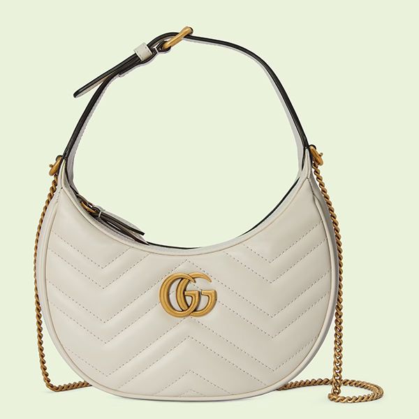 Túi Gucci Marmont Half-Moon-Shaped GG Mini Bag Màu Trắng - Túi xách - Vua Hàng Hiệu