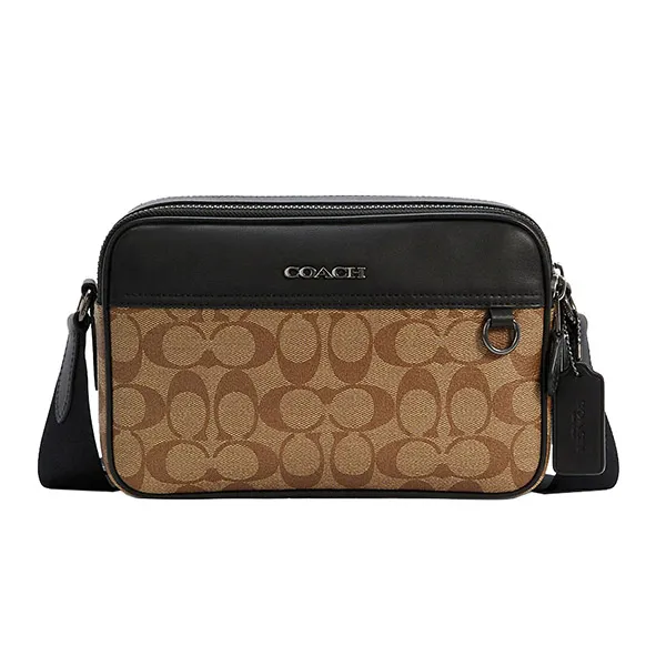 Túi Đeo Chéo Nam Coach Graham Crossbody In Signature Canvas C4149 Màu Nâu/Đen - Túi xách - Vua Hàng Hiệu