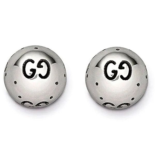 Khuyên Tai Gucci 18k White Gold Icon Bold Boule GG Stud Earrings Màu Trắng - Trang sức - Vua Hàng Hiệu