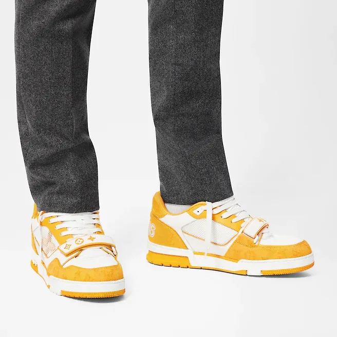 Giày Thể Thao Nam Louis Vuitton Sneaker LV Trainer Sneaker 1A9ZI6 Màu Trắng Vàng Size 42 - Giày - Vua Hàng Hiệu