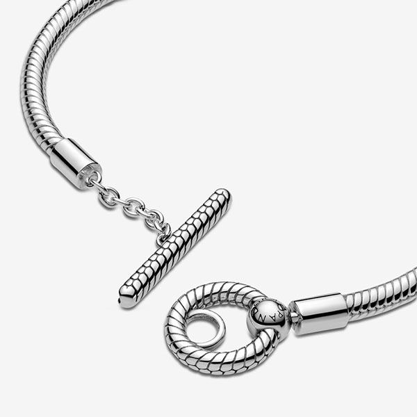 Vòng Đeo Tay Nữ Pandora Moments T-Bar Snake Chain Bracelet 599082C00 Màu Bạc Size 19 - Trang sức - Vua Hàng Hiệu