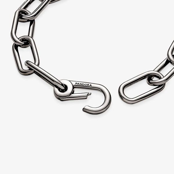 Vòng Đeo Tay Pandora Chuỗi Hạt Mắt Xích Lớn ME 549588C00 Màu Bạc Đen Size 16 - Trang sức - Vua Hàng Hiệu