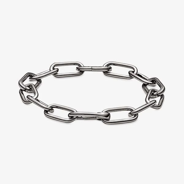 Vòng Đeo Tay Pandora Chuỗi Hạt Mắt Xích Lớn ME 549588C00 Màu Bạc Đen Size 16 - Trang sức - Vua Hàng Hiệu