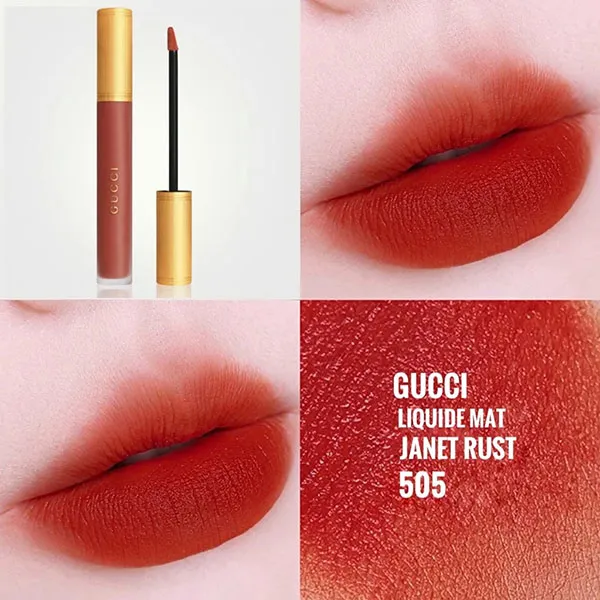 Son Kem Lì Gucci Rouge Liquid Matte 505 Janet Rust Màu Đỏ Đất - Son Môi - Vua Hàng Hiệu