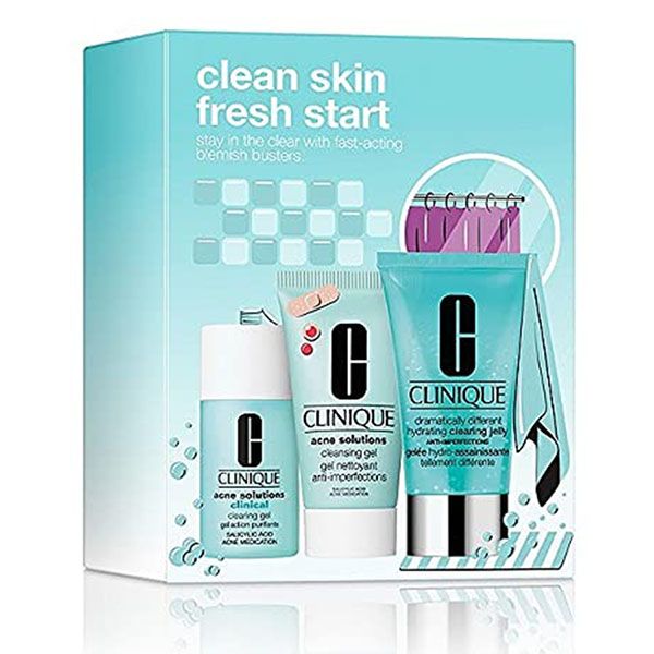 Set Dưỡng Da Hỗ Trợ Hỗ Trợ Cải Thiện Mụn Clinique Clean Skin Fresh Start 3 Món - Mỹ phẩm - Vua Hàng Hiệu