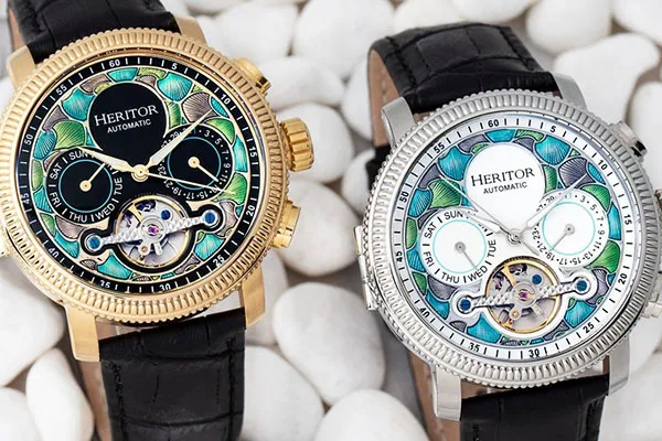 Đồng Hồ Nam Heritor Automatic Winston HERHR5201 Màu Đen Phối Vàng Hồng - Đồng hồ - Vua Hàng Hiệu
