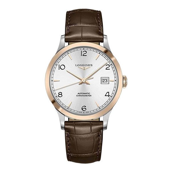 Đồng Hồ Nam Longines Longines Record L2.821.5.76.2 Collection Watch 40mm Màu Nâu Mặt Bạc - Đồng hồ - Vua Hàng Hiệu