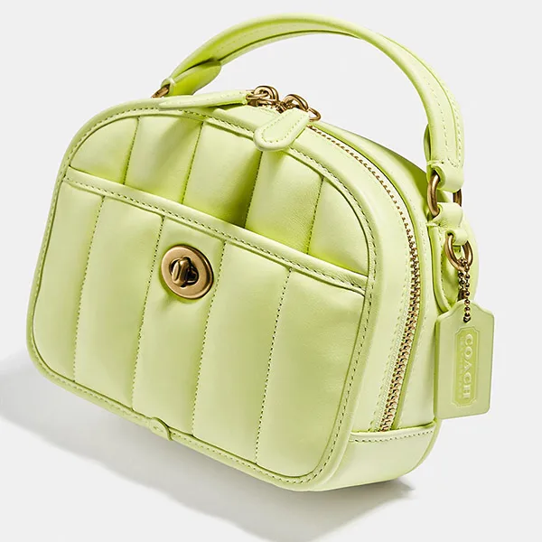 Túi Đeo Chéo Nữ Coach Lunchbox Top Handle With Quilting C4678 Màu Xanh Bơ - Túi xách - Vua Hàng Hiệu
