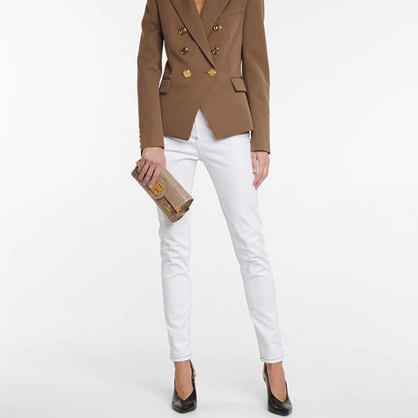 Túi Đeo Chéo Balmain B-Buzz 23 Croc-Effect Leather Crossbody Bag Màu Vàng Gold - Túi xách - Vua Hàng Hiệu