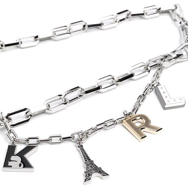 Thắt Lưng Karl Lagerfeld Letter-Charm Chain Belt Màu Bạc Size S - Thắt lưng - Vua Hàng Hiệu
