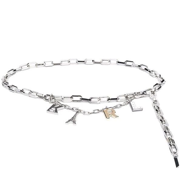 Thắt Lưng Karl Lagerfeld Letter-Charm Chain Belt Màu Bạc Size S - Thắt lưng - Vua Hàng Hiệu